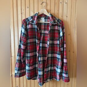 American Eagle Boyfriend Fit Red Plaid Shirt